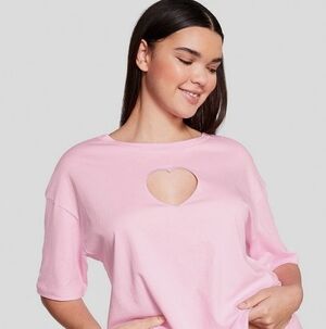 PINK Victoria's Secret Light Pink Heart Tee